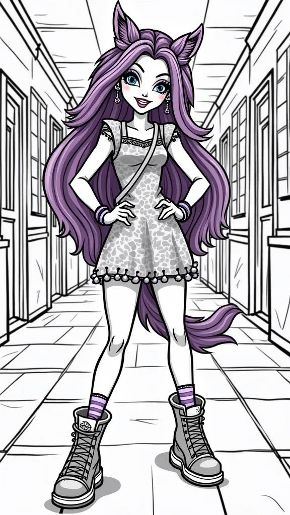 coloriages monstres Clawdeen Wolf